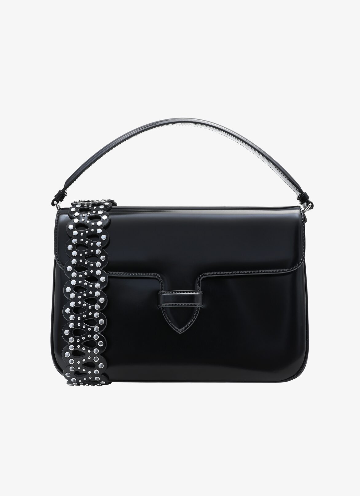 BETTINA MEDIUM LAQUE GOUTTE CLOU STRAP BLACK ALAÏA BLACK  BETTINA MEDIUM LAQUE GOUTTE CLOU STRAP BLACK